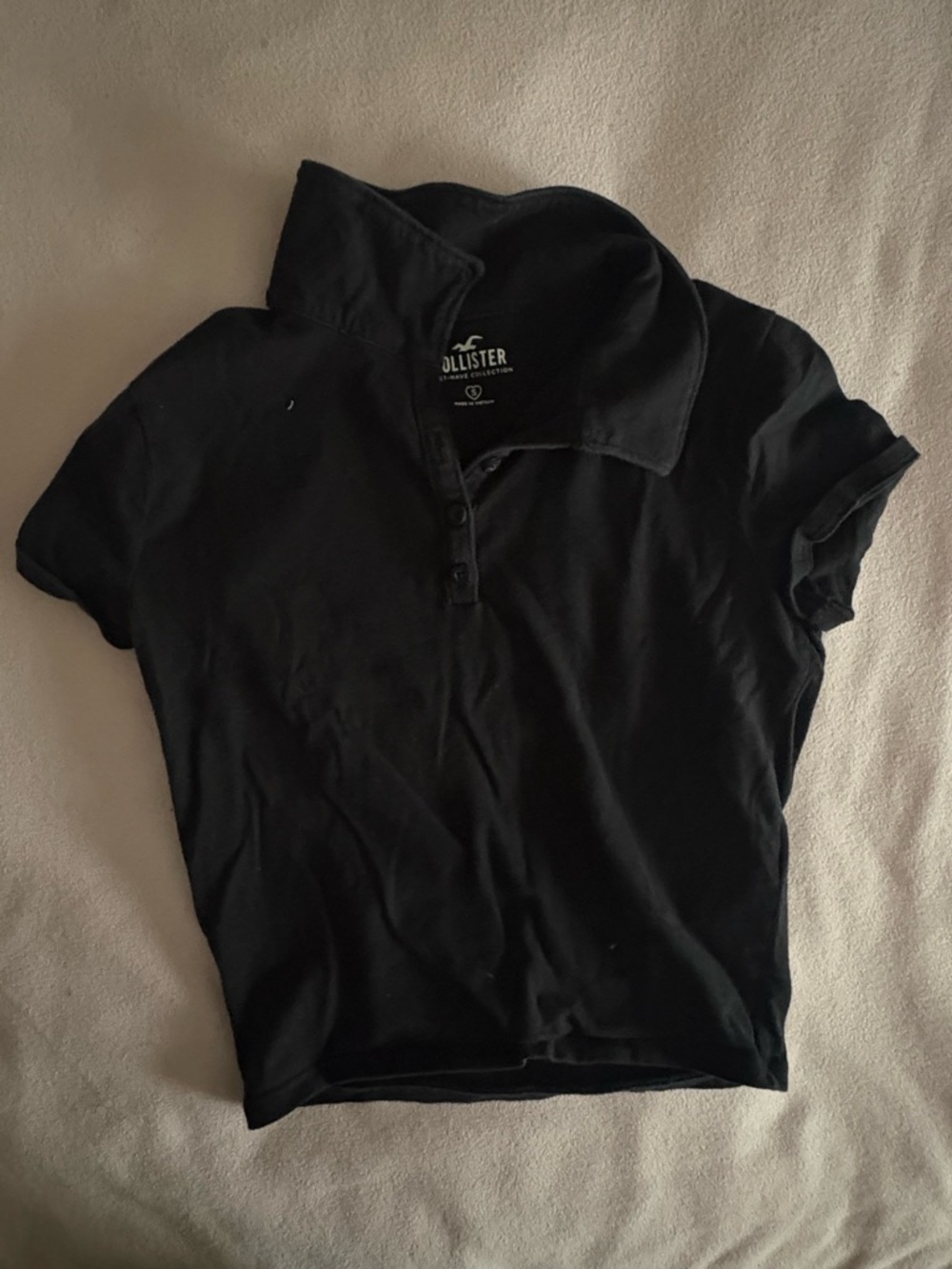 Hollister Black Short-Sleeve Polo